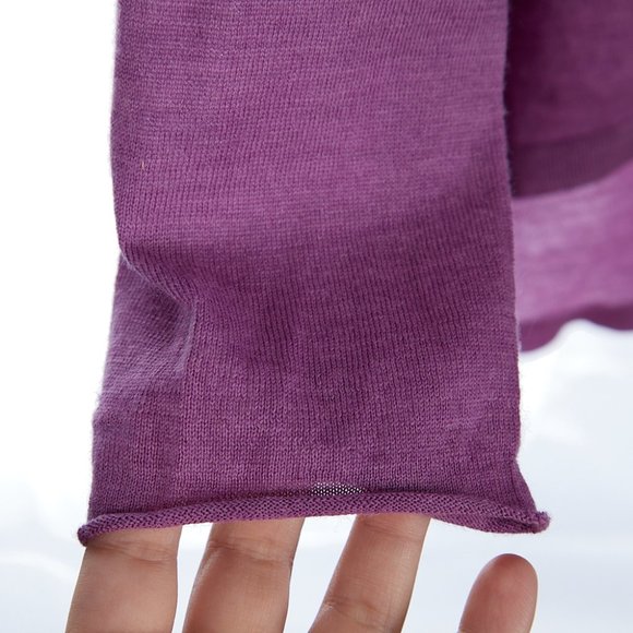 Eileen Fisher Ballet Neck Merino Wool Sweater Purple Women's Large - Picture 6 of 9
